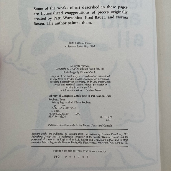 Skinny Legs and All by Tom Robbins - First Ed / First Printing - Wow! - Picture 9 of 13